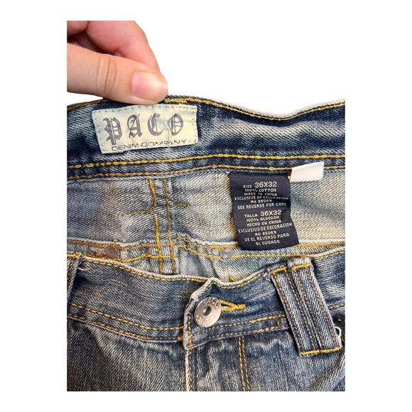 PACO Denim Company Jeans 36 X 32 Mens Blue Relaxed Fit 100% Cotton 35X30 Actual - Picture 2 of 11